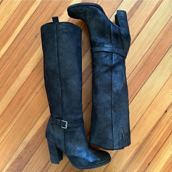 Belle by Sigerson Morrison Shoes - Belle by Sigerson Morrison Hayley Distressed Suede Knee-High Boots Size 8